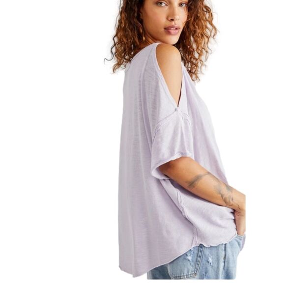 FREE PEOPLE U Fancy Cold-Shoulder Tee, Size XSMALL - Picture 2 of 12